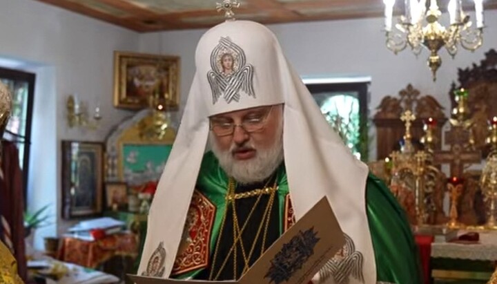 Ενθρόνιση του "πατριάρχη" Νικοδήμου. Φωτογραφία: στιγμιότυπο οθόνης από τη σελίδα Telegram του Νικοδήμου