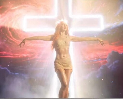 A frame from Polyakova's music video. Photo: Bishop's Facebook