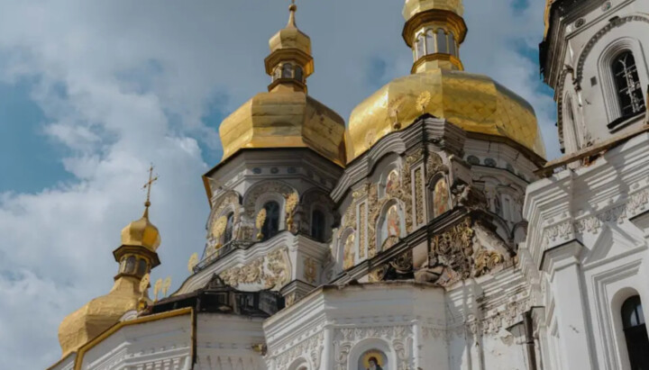 Наслідки удару по Успенському собору Лаври. Фото: ТГ-канал Зеленського