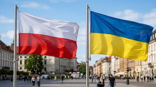 Прапори Польщі та України. Фото: Mignews