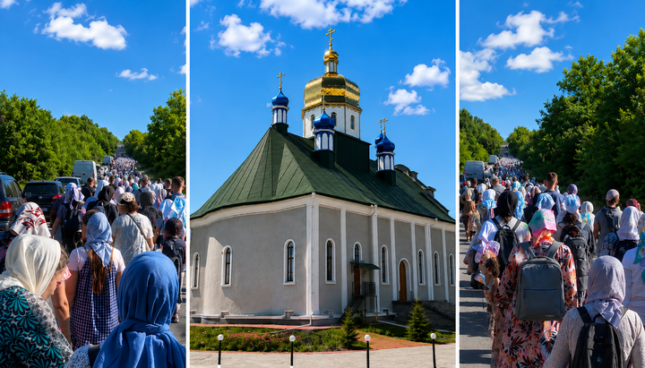 UOC faithful are walking in a cross procession to the St. John the Theologian Monastery in the village of Khreshchatyk. Photo: UOJ