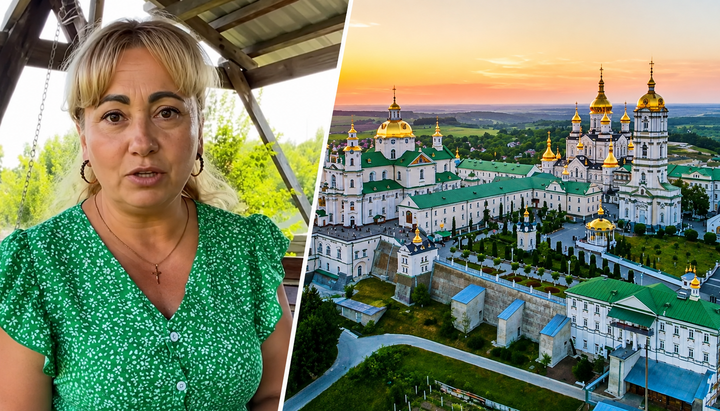 Блогерка Ілліна та Свято-Успенська Почаївська лавра. Фото: колаж СПЖ