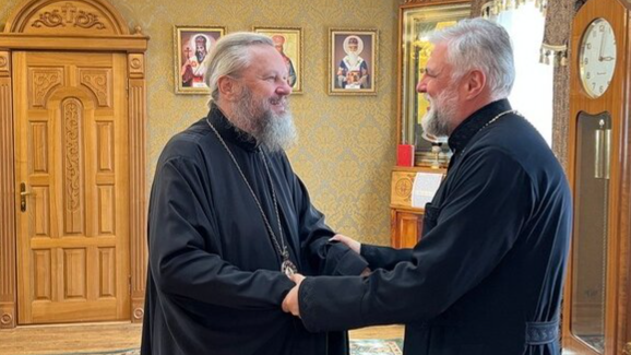 Митрополит Євлогій з митрополитом Дюссельдорфським і всієї Німеччини Григорієм. Фото: Сумська єпархія