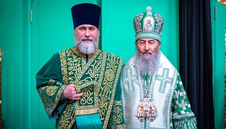 Протодиякон Вадим Новинський і Митрополит Онуфрій. Фото: Фейсбук Новинського