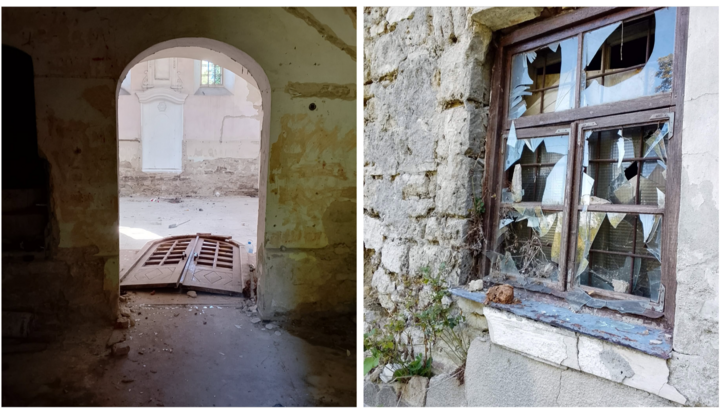 Unknown vandals broke down the doors and smashed the windows of the historic synagogue. Collage: UOJ