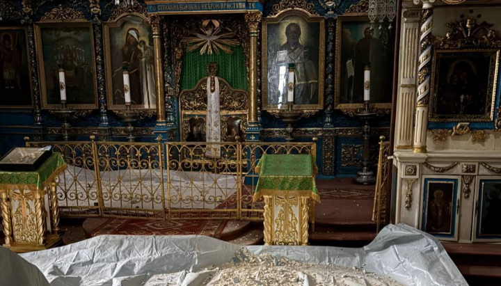 Храм УПЦ в Херсоне после обстрела. Фото: Херсонская епархия