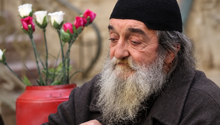 Γέρων αρχιμανδρίτης Χρυσόστομος, ηγούμενος της Μονής του Οσίου Γερασίμου του Ιορδανίτη της Ορθοδόξου Εκκλησίας Ιεροσολύμων. Φωτογραφία: ΣΟΔ.