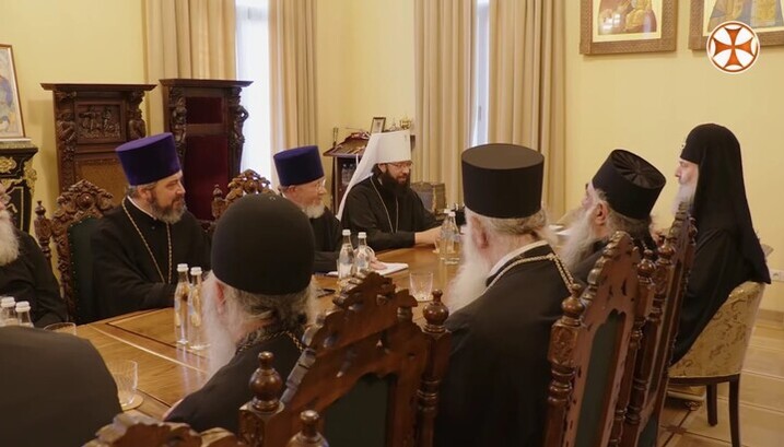Делегація РПЦ в резиденції Грузинського Патріархату. Фото: Ерцуловнеба