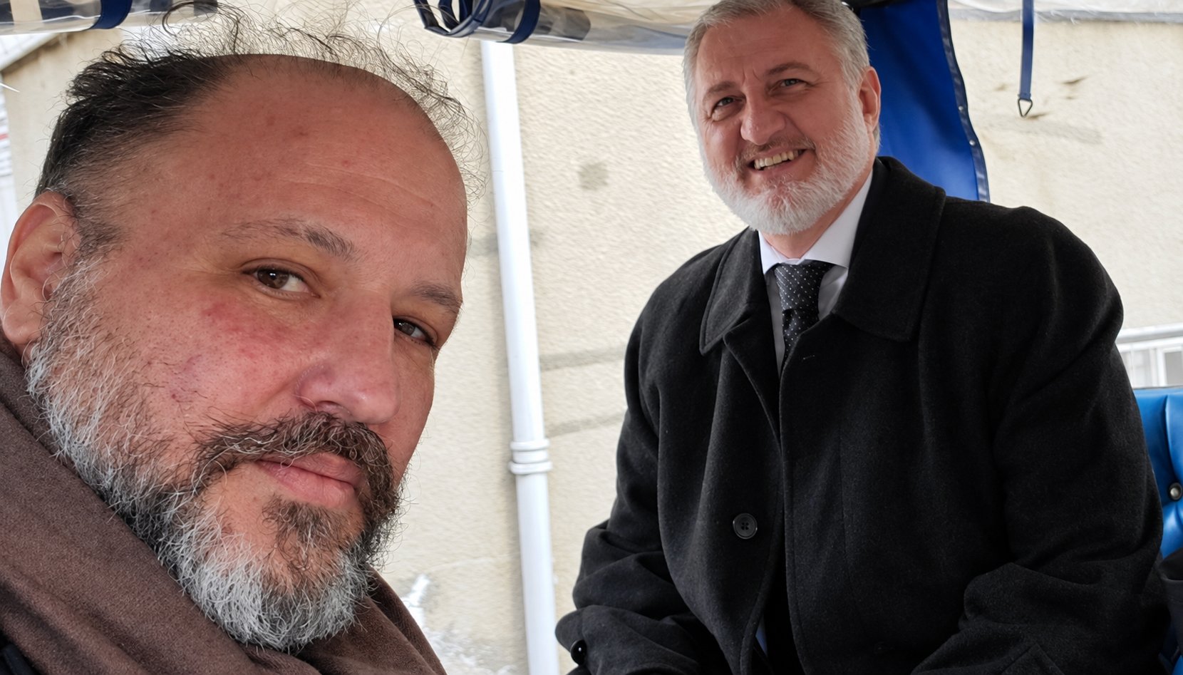 Elias Damianakis and Archbishop Elpidophoros. Photo: Damianakis's Facebook page
